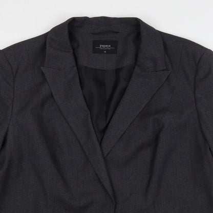 Womens UK Size 18 Papaya Regular Grey Suit Jacket