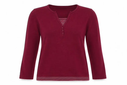 Bonmarché Womens Purple V-Neck Polyester Pullover Jumper Size S