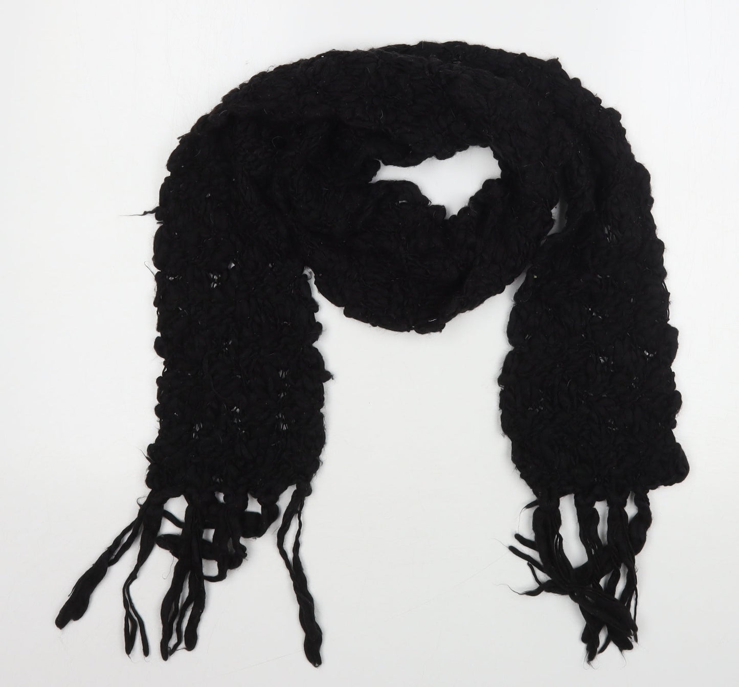 Preworn Womens Black  Polyester  Scarf