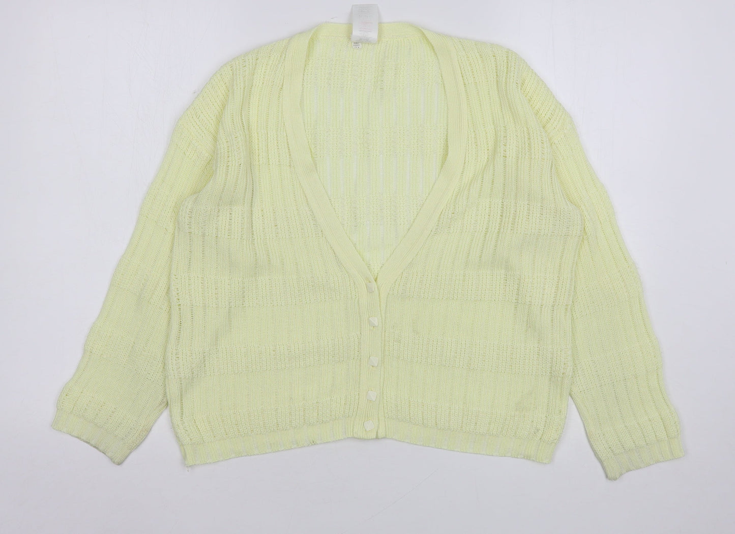 Womens UK Size 8 St Michael Yellow Cardigan Jumper