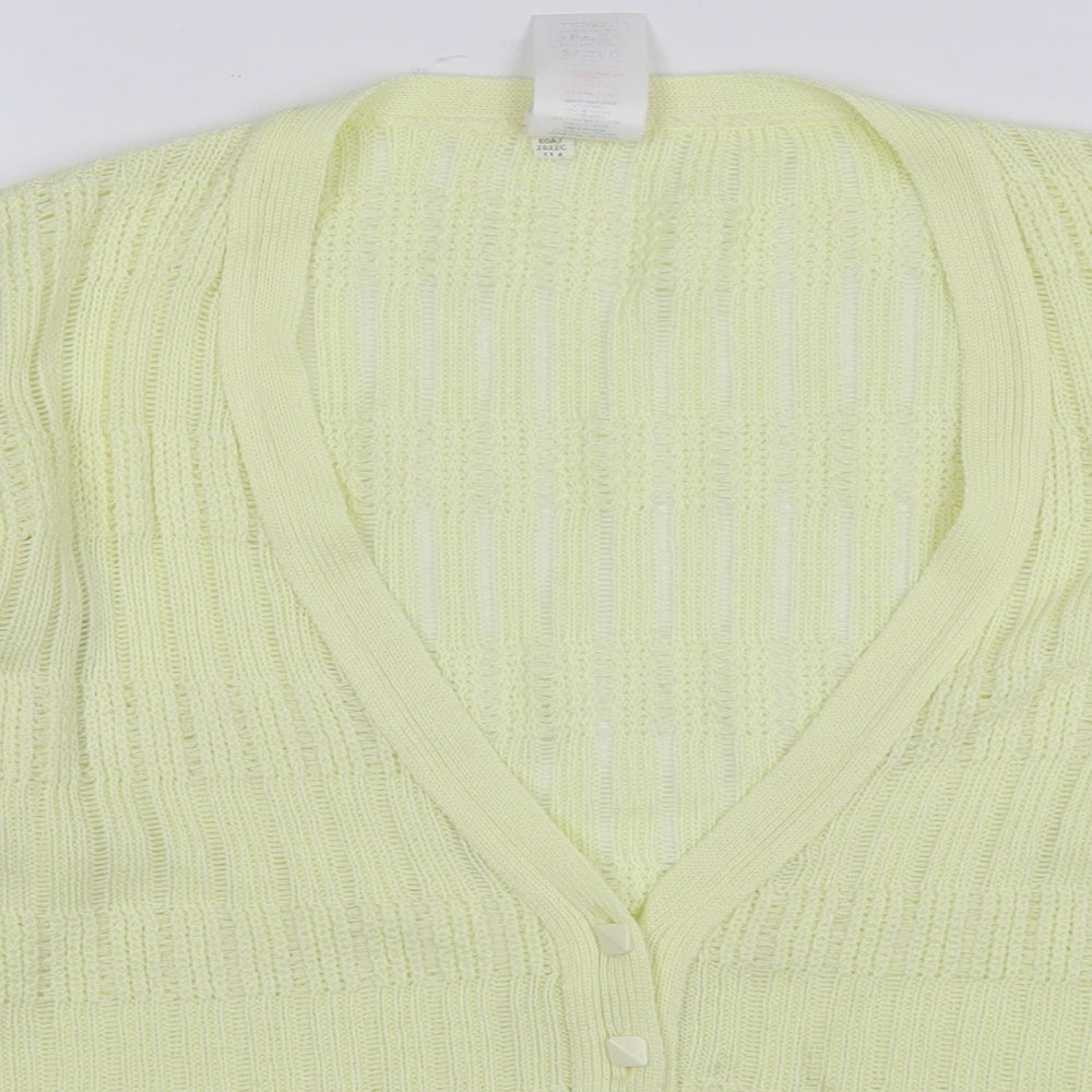 Womens UK Size 8 St Michael Yellow Cardigan Jumper