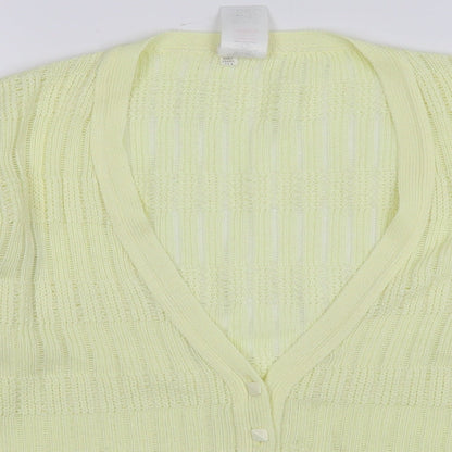 Womens UK Size 8 St Michael Yellow Cardigan Jumper