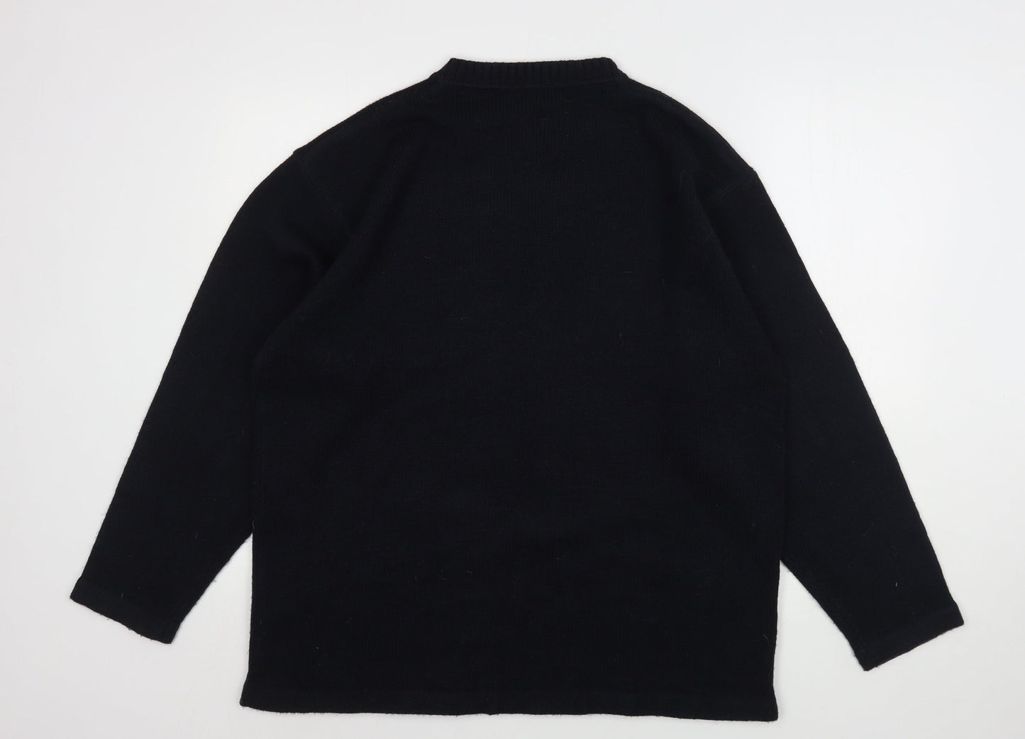 George Mens Blue Round Neck  Acrylic Pullover Jumper Size L