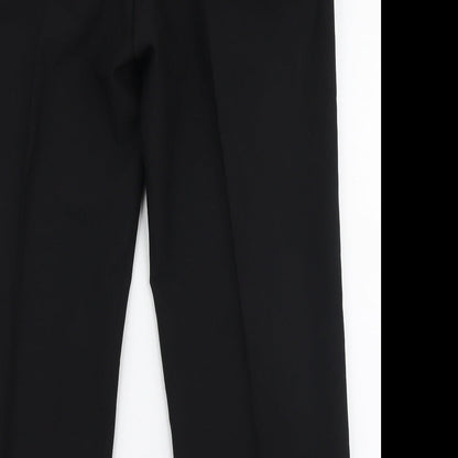 George Mens Black  Polyester Trousers  Size 36 in L29 in Regular Zip