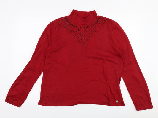 Womens UK Size M Preworn Red Pullover Jumper