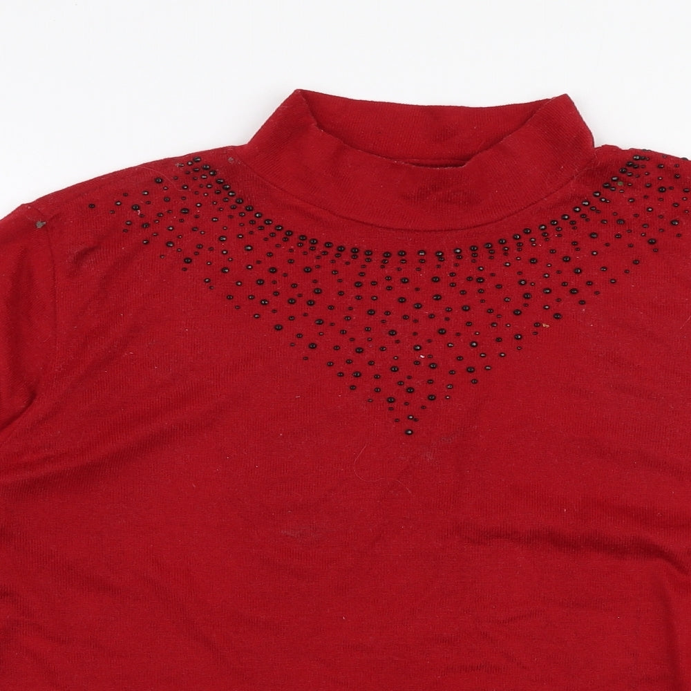 Womens UK Size M Preworn Red Pullover Jumper
