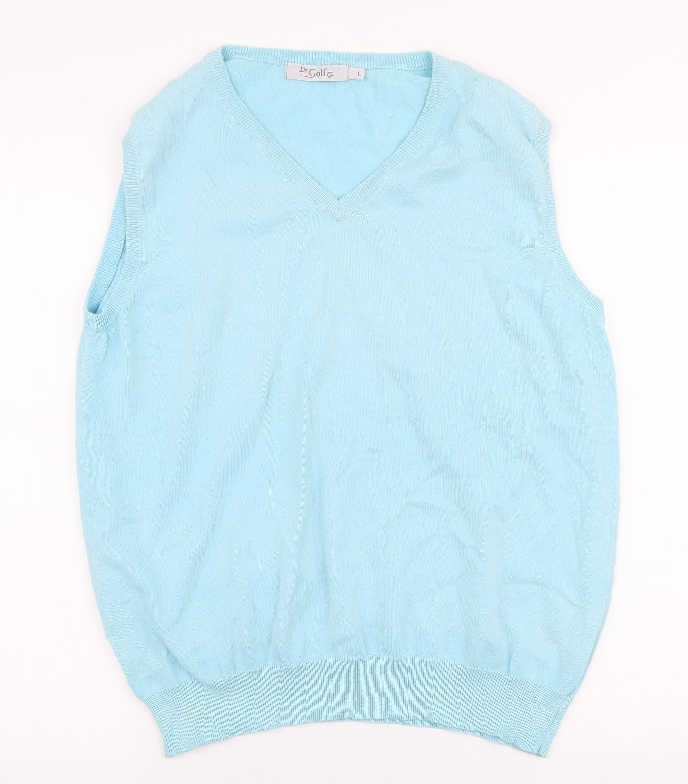 The Golf Co Mens Blue V-Neck  Cotton Vest Jumper Size L