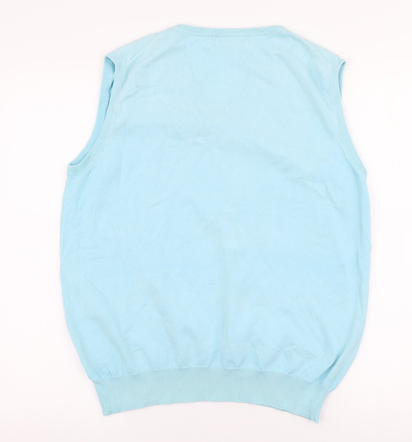 The Golf Co Mens Blue V-Neck  Cotton Vest Jumper Size L