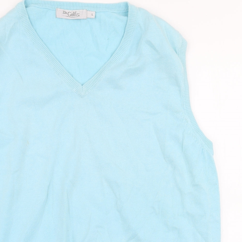 The Golf Co Mens Blue V-Neck  Cotton Vest Jumper Size L