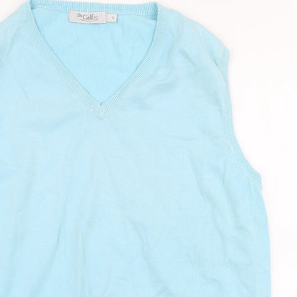 The Golf Co Mens Blue V-Neck  Cotton Vest Jumper Size L