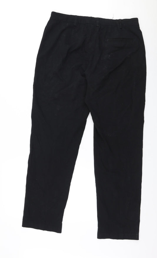 Womens UK Size 12 Marks and Spencer Regular Fit  Black Trousers