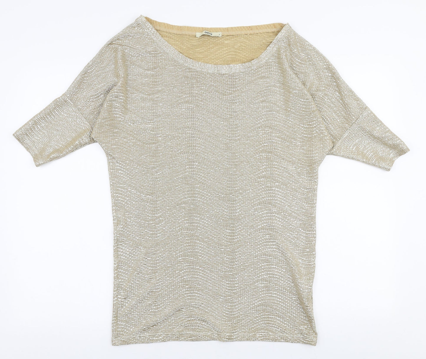 Womens UK Size S Oasis Gold Basic Blouse