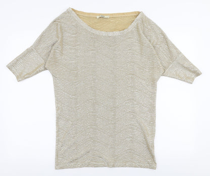 Womens UK Size S Oasis Gold Basic Blouse