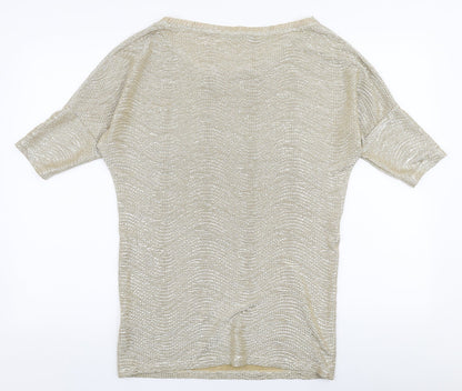 Womens UK Size S Oasis Gold Basic Blouse