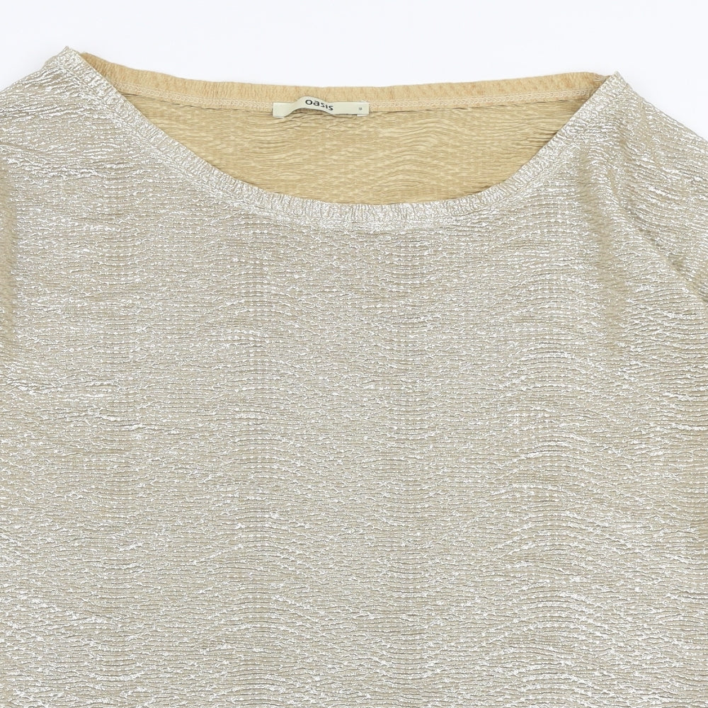 Womens UK Size S Oasis Gold Basic Blouse