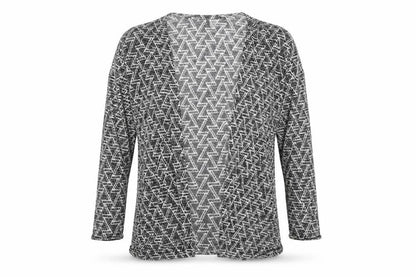 H&M Womens Grey V-Neck Geometric Polyester Cardigan Jumper Size XS
