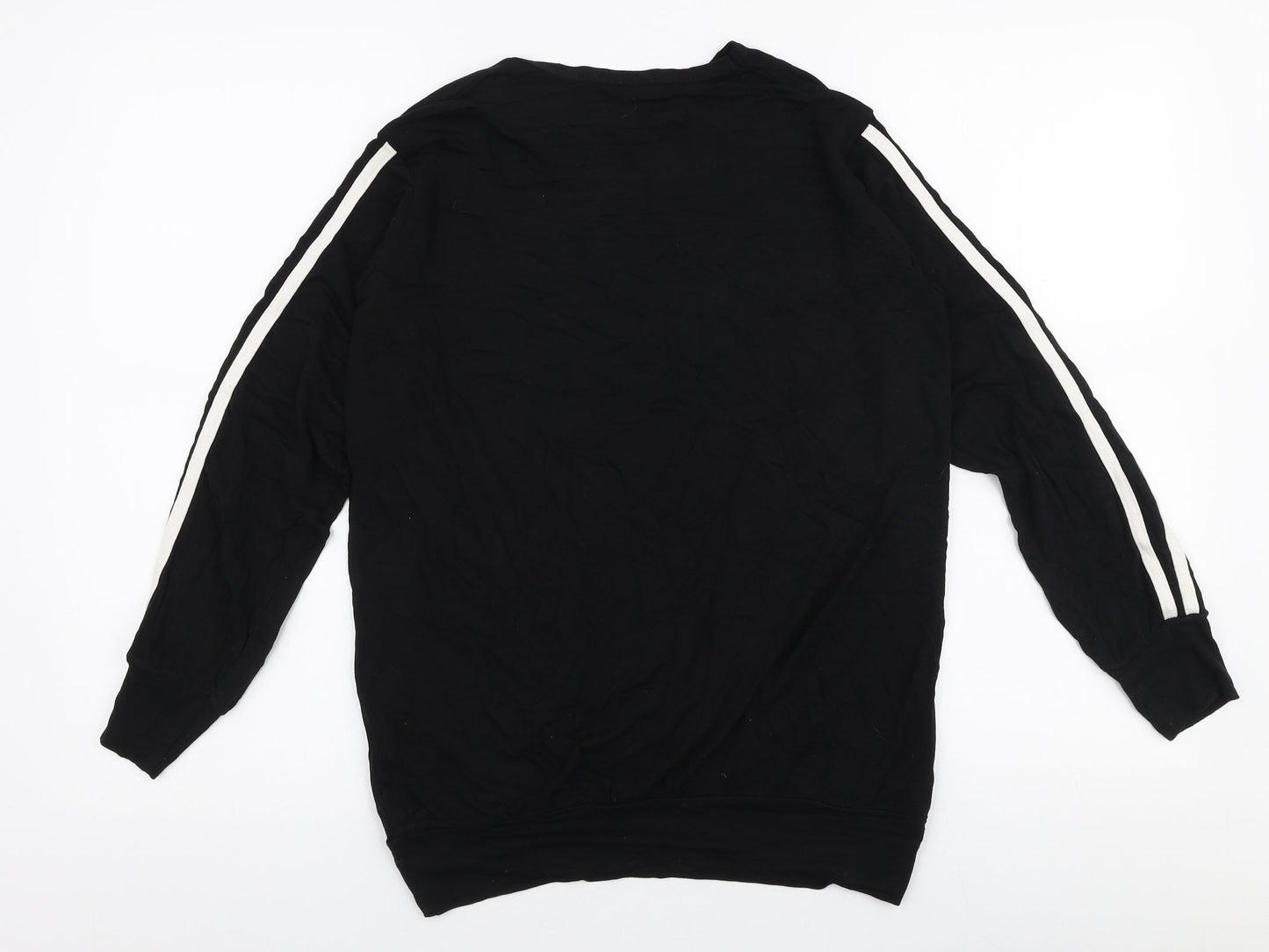 Boohoo Womens Black  Viscose Jersey T-Shirt Size 6 Round Neck