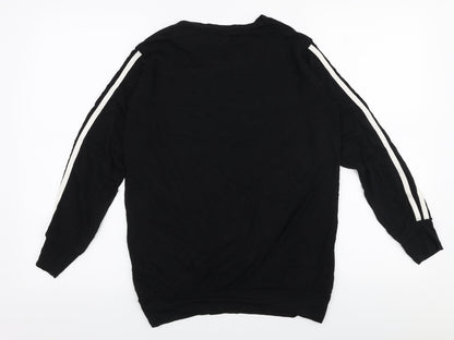 Boohoo Womens Black  Viscose Jersey T-Shirt Size 6 Round Neck