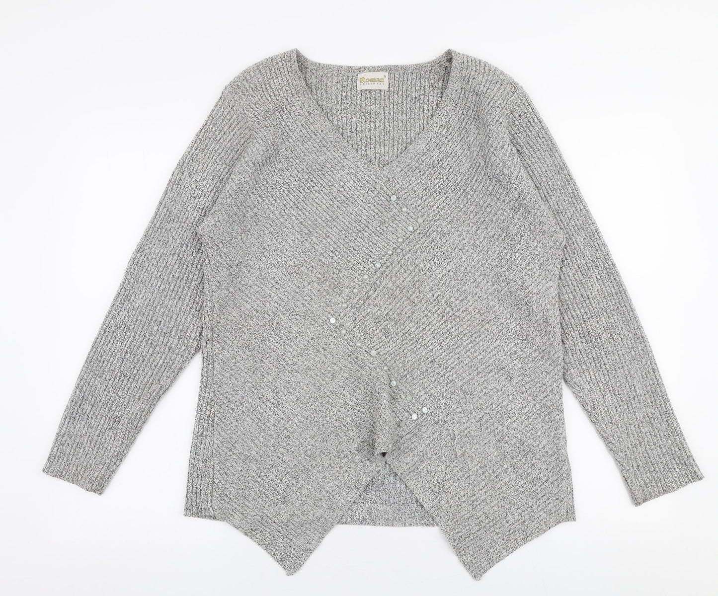 Womens UK Size S Roman Grey Pullover Jumper