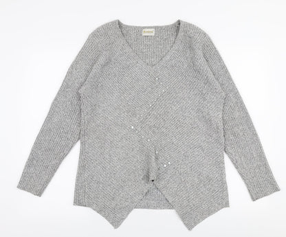 Womens UK Size S Roman Grey Pullover Jumper