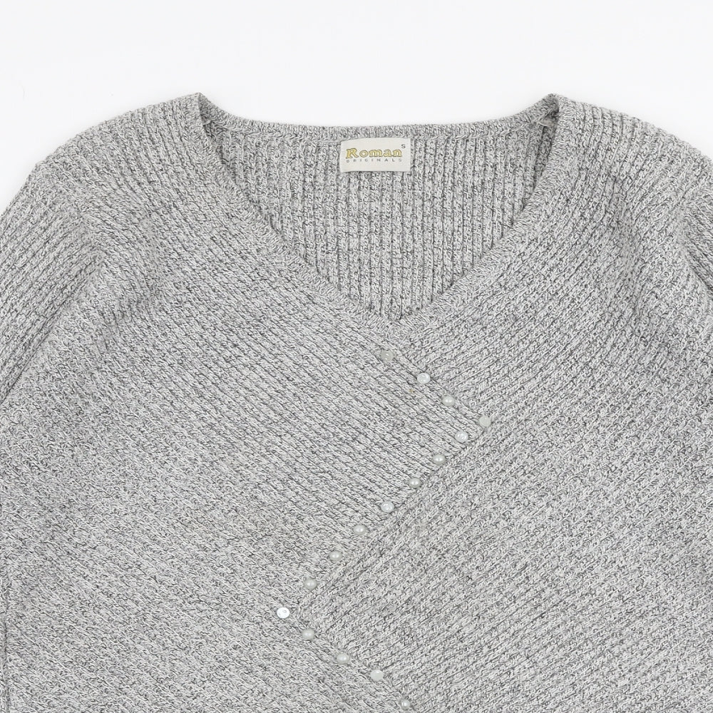 Womens UK Size S Roman Grey Pullover Jumper