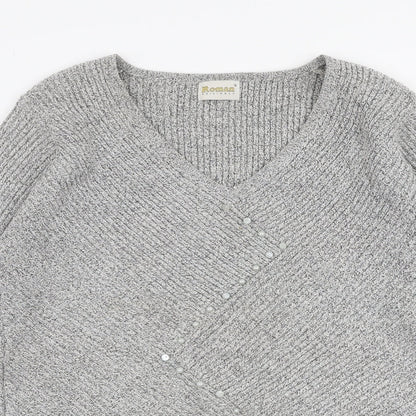 Womens UK Size S Roman Grey Pullover Jumper