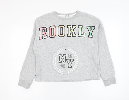 Primark Girls Grey  Cotton Pullover Sweatshirt Size 12-13 Years  Pullover - Brooklyn New York