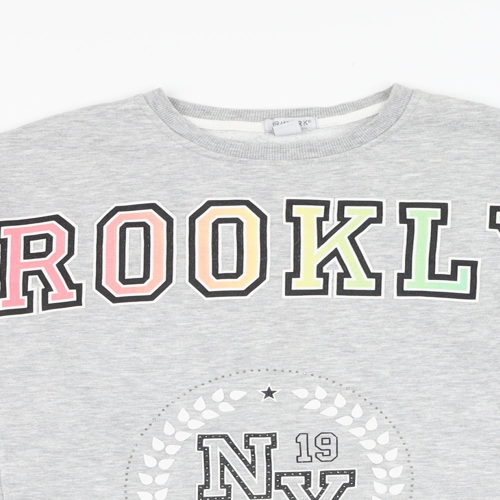 Primark Girls Grey  Cotton Pullover Sweatshirt Size 12-13 Years  Pullover - Brooklyn New York