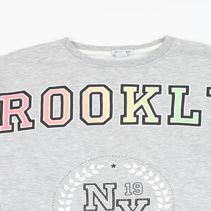 Primark Girls Grey  Cotton Pullover Sweatshirt Size 12-13 Years  Pullover - Brooklyn New York