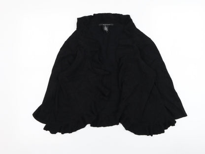 89th & Madison Womens Black Square Neck  Rayon Cardigan Jumper Size M