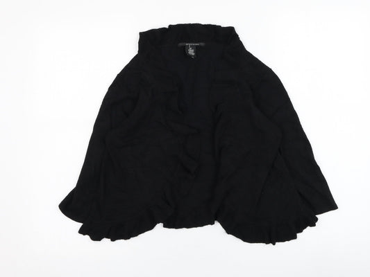 89th & Madison Womens Black Square Neck  Rayon Cardigan Jumper Size M