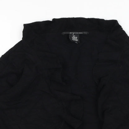 89th & Madison Womens Black Square Neck  Rayon Cardigan Jumper Size M