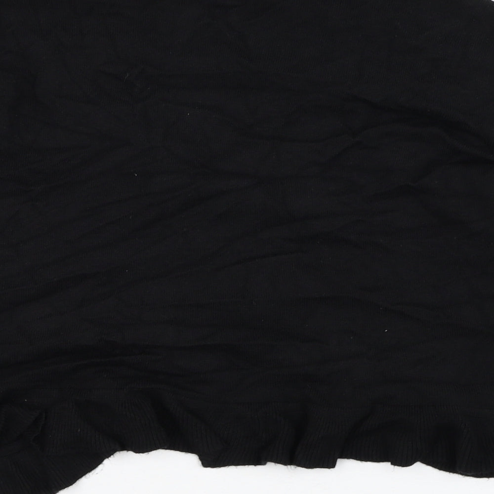 89th & Madison Womens Black Square Neck  Rayon Cardigan Jumper Size M