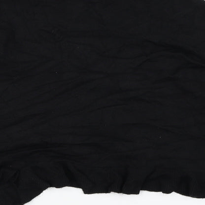 89th & Madison Womens Black Square Neck  Rayon Cardigan Jumper Size M