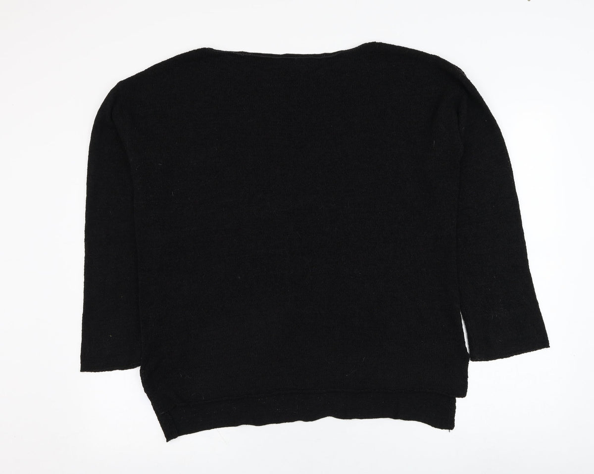 H&M Womens Black Round Neck  Acrylic Pullover Jumper Size S