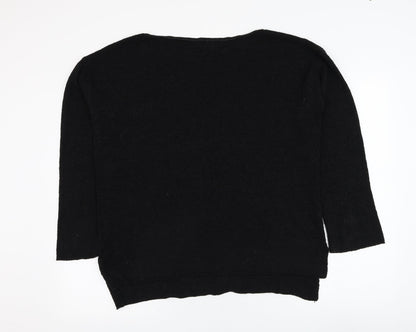 H&M Womens Black Round Neck  Acrylic Pullover Jumper Size S