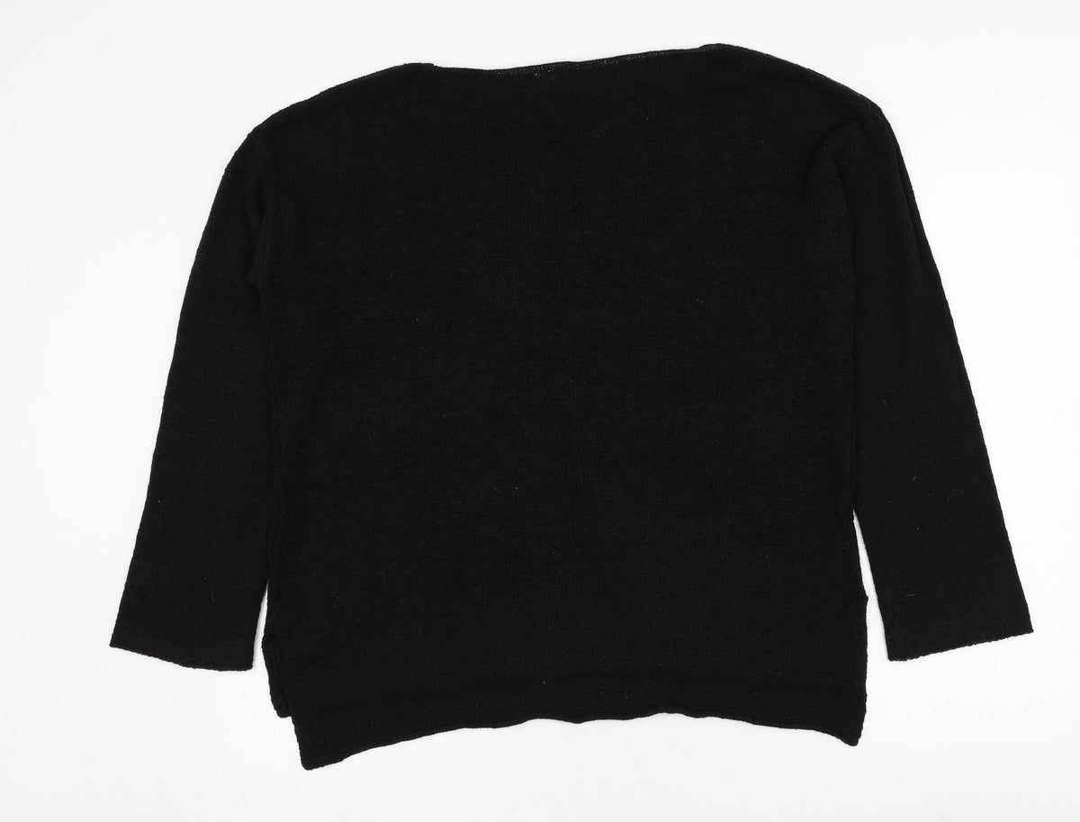 H&M Womens Black Round Neck  Acrylic Pullover Jumper Size S
