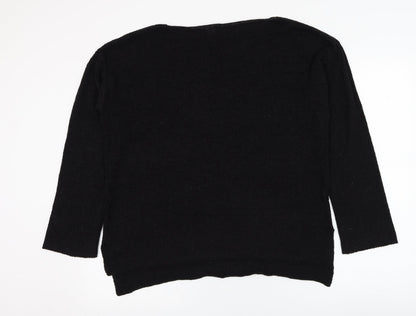 H&M Womens Black Round Neck  Acrylic Pullover Jumper Size S