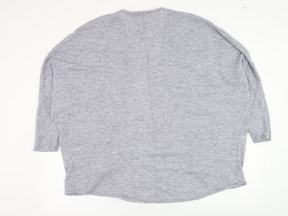 Primark Womens Blue Square Neck  Polyester Cardigan Jumper Size 10