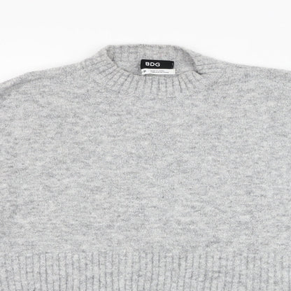 BDG Womens Grey Round Neck  Acrylic Pullover Jumper Size S   - Cropped