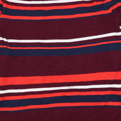 Gap Womens Purple Round Neck Striped Cotton Pullover Jumper Size XS