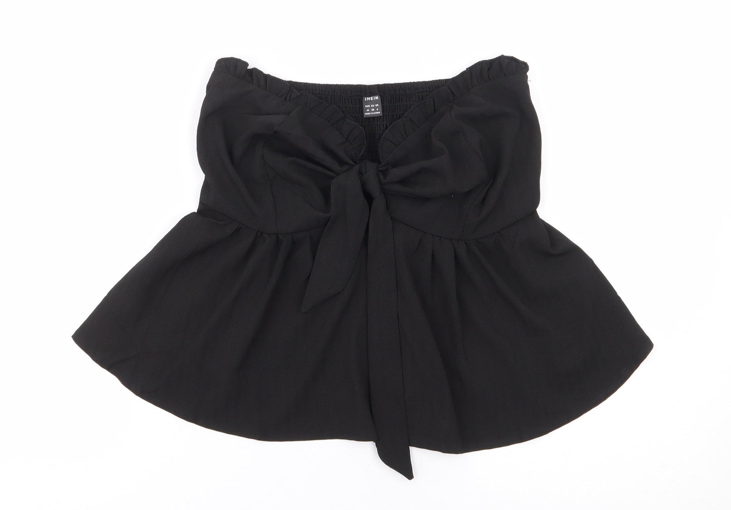 SheIn Womens Black  Polyester Jersey Blouse Size 10 Sweetheart - Bandeau