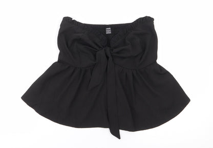 SheIn Womens Black  Polyester Jersey Blouse Size 10 Sweetheart - Bandeau