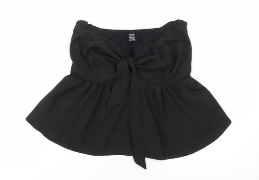 SheIn Womens Black  Polyester Jersey Blouse Size 10 Sweetheart - Bandeau