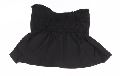 SheIn Womens Black  Polyester Jersey Blouse Size 10 Sweetheart - Bandeau