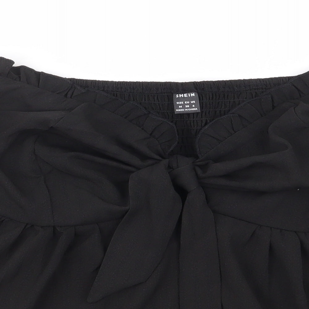 SheIn Womens Black  Polyester Jersey Blouse Size 10 Sweetheart - Bandeau