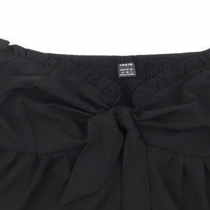 SheIn Womens Black  Polyester Jersey Blouse Size 10 Sweetheart - Bandeau