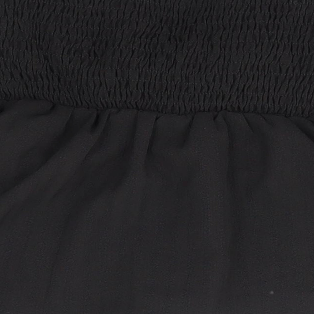 SheIn Womens Black  Polyester Jersey Blouse Size 10 Sweetheart - Bandeau