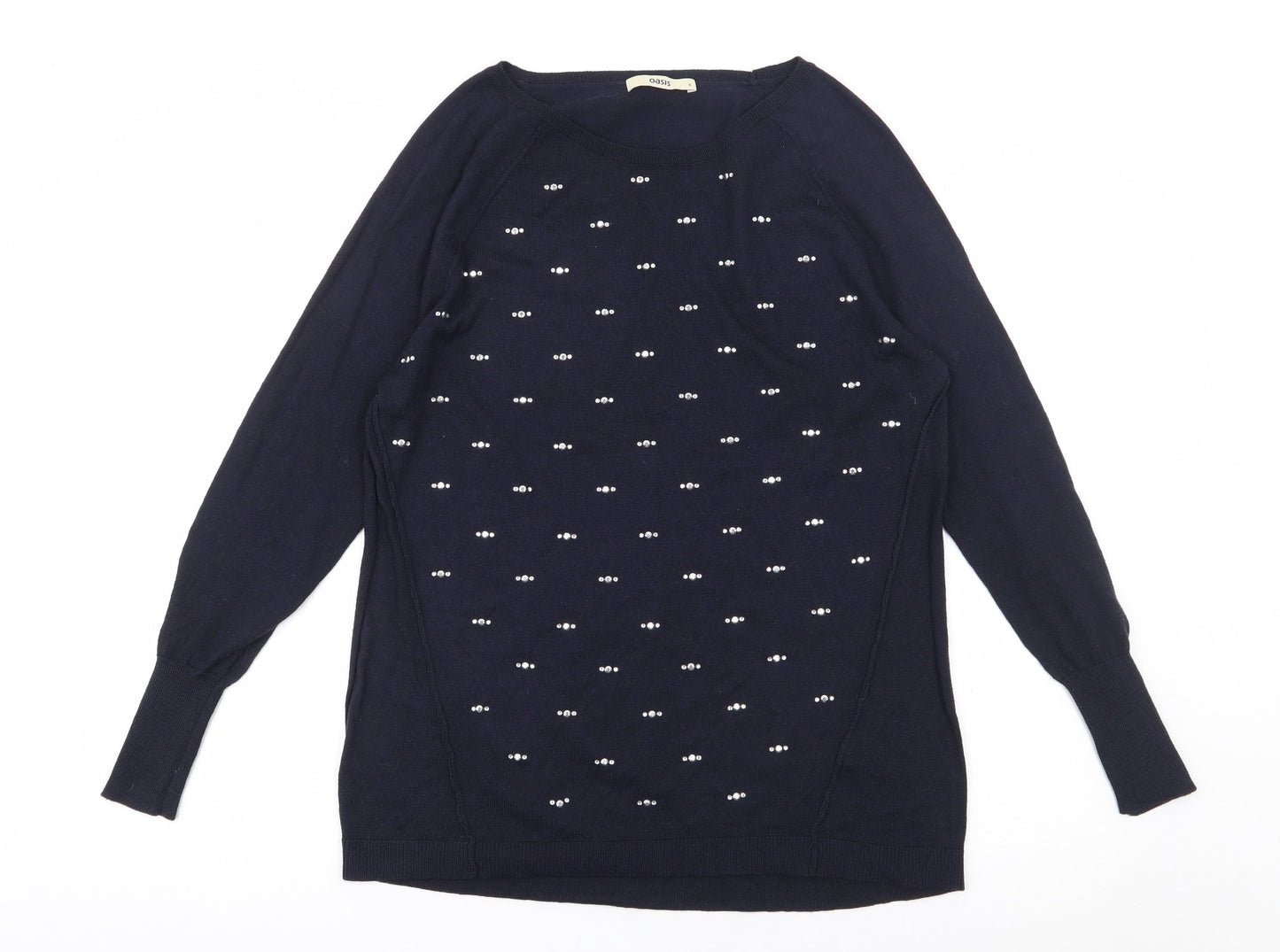 Womens UK Size S Oasis Blue Pullover Jumper