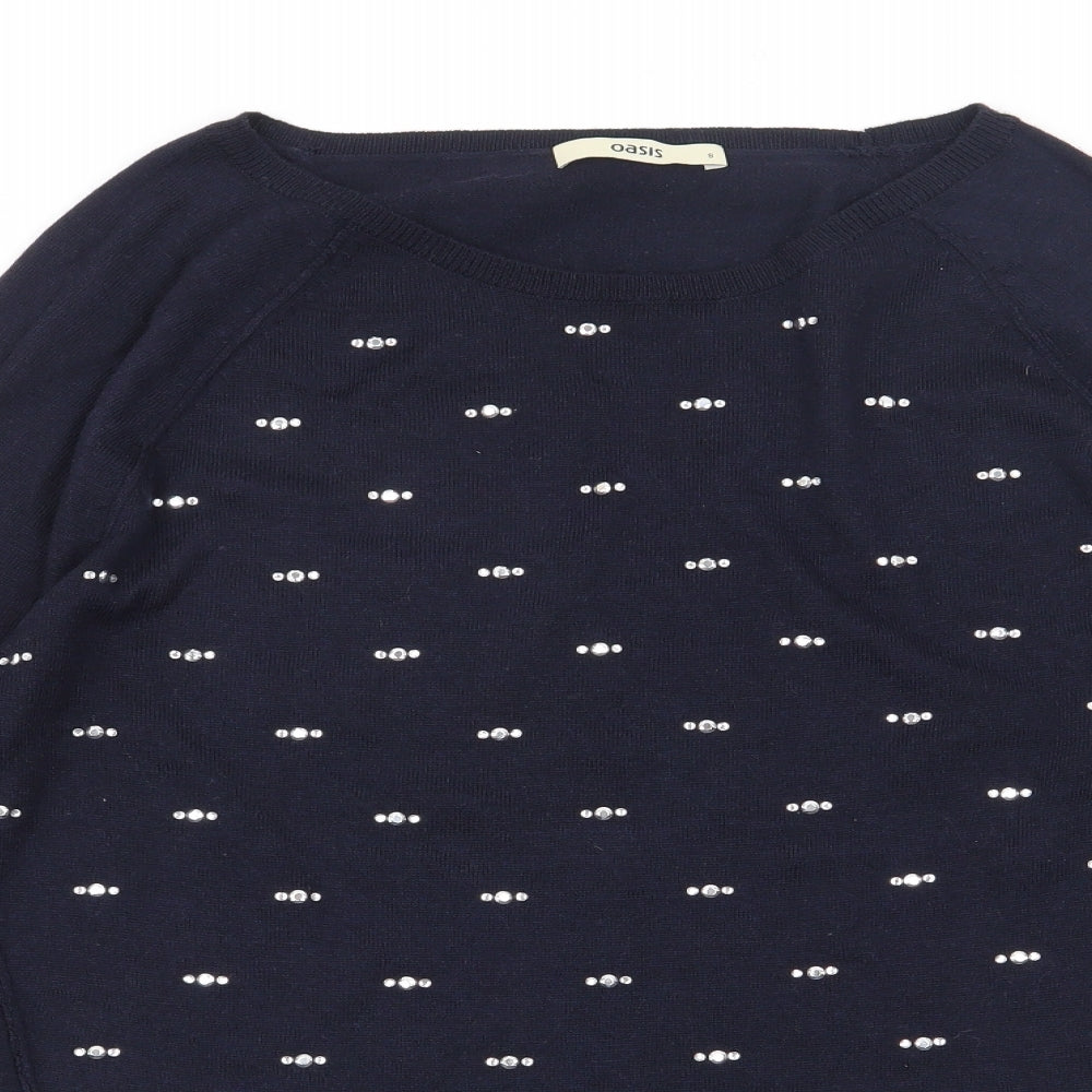 Womens UK Size S Oasis Blue Pullover Jumper